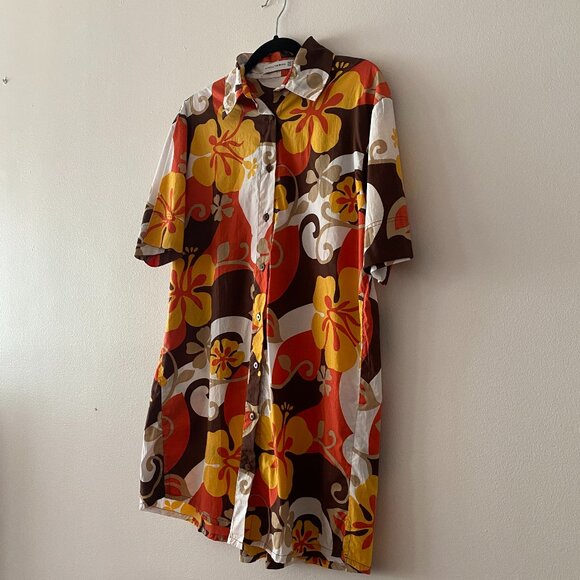 Faithfull the Brand Tropicana Shirt Dress in Ulani Floral Print, Size 6 - Picture 6 of 8